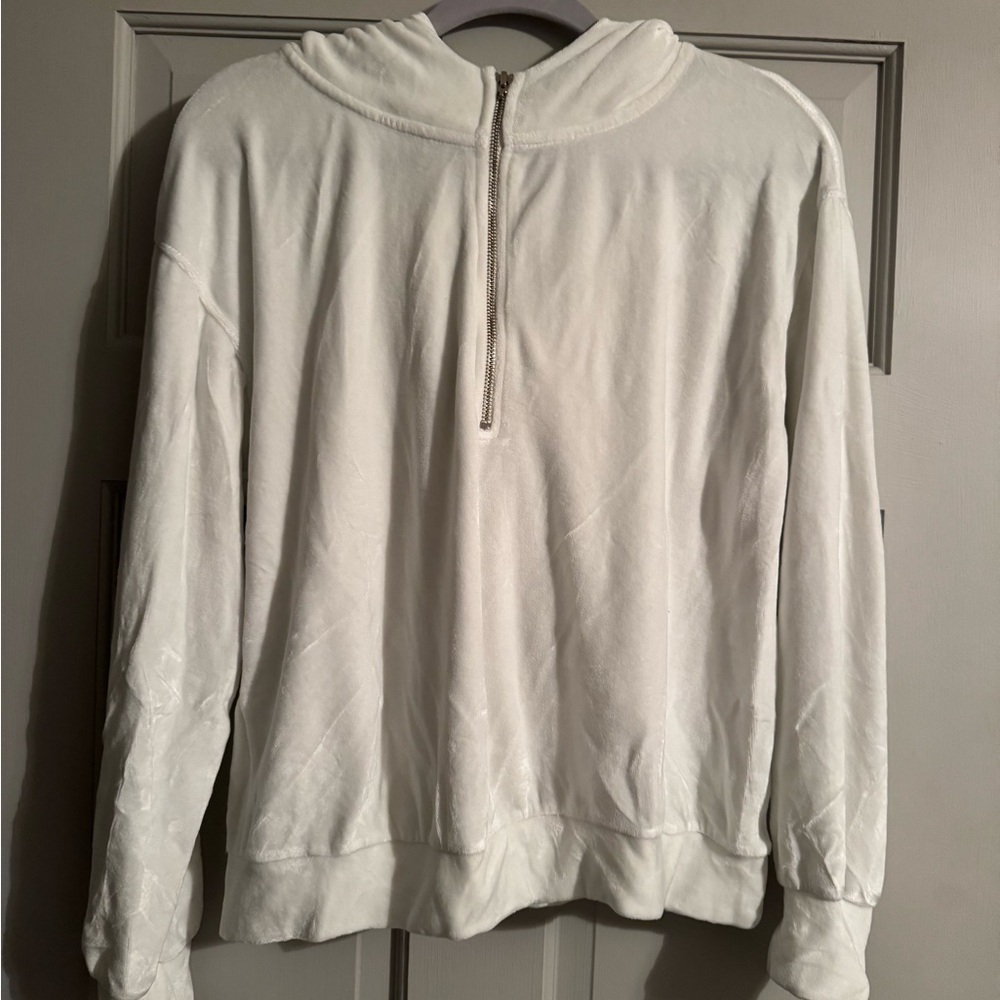 Cloth & Stone Women's White Half-Zip Hoodie